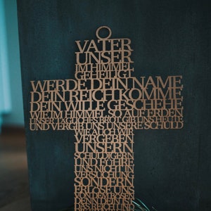 Our Father Cross, wooden cross, cross, wooden cross, gift, baptism, confirmation, communion, wall decoration, men's prayer, Easter, Christmas image 3