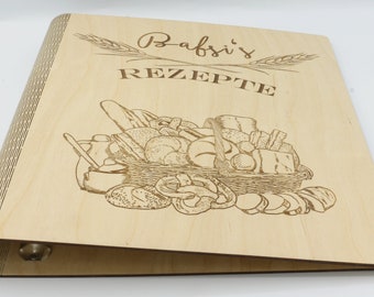 Personalized Wooden Recipe Book, Cooking Lovers Easter Gift, Easter Gift for Grandma and Family