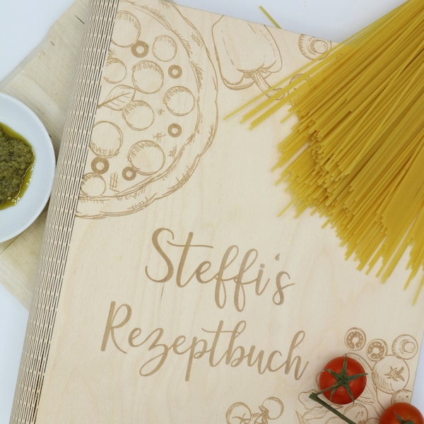 Personalisiertes Rezeptbuch aus Holz, Kochliebhaber Ostern Geschenk, Ostergeschenk für Oma und Familie