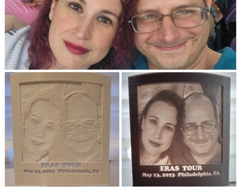 3D Printed Concert Memories Photo LED Night Light, perfect for besties!