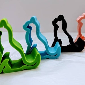 Soporte para teléfono de gato impreso en 3D, iPhone, soporte Kindle, titular de tarjeta de visita, regalo de gato, soporte para teléfono celular, amante de los gatos, regalo del Día de la Madre, estatuilla