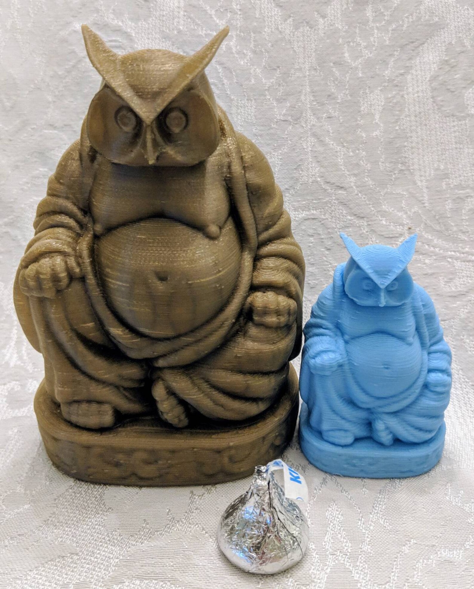7in 3D Printed Owl Buddha Owl Buddha Valentine Gift for Her Etsy