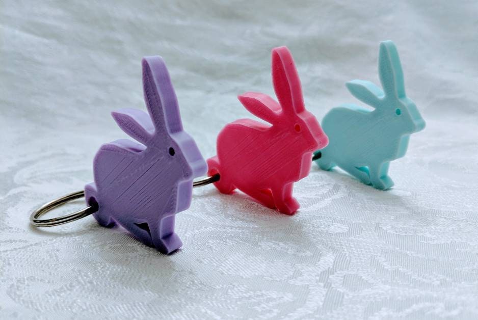 Bunny Keychain, 3D Printed, Zipper Pull, Backpack Tag, Back to School ...