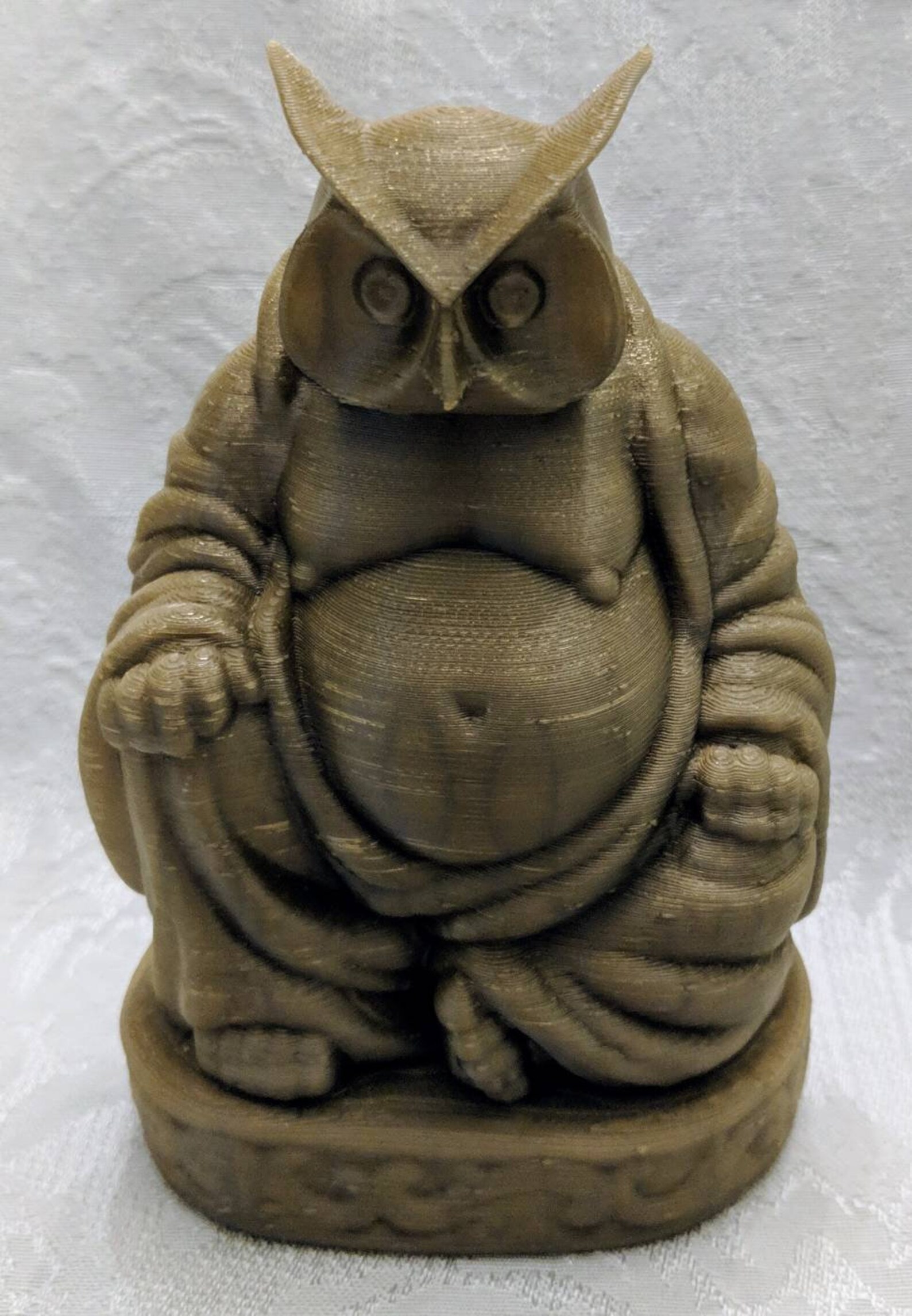 7in 3D Printed Owl Buddha Owl Buddha Valentine Gift for Her Etsy
