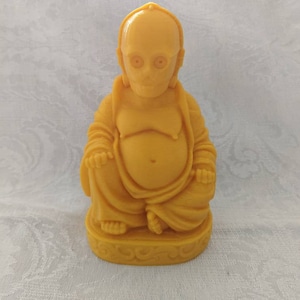 Gold C3P0 Buddha, C3P0, Father&#39;s Day Gift, Dad Gift, Gift, Star Wars, Home Decor, Zen, statue, buddha statue, Valentine&#39;s Day Gift for Him