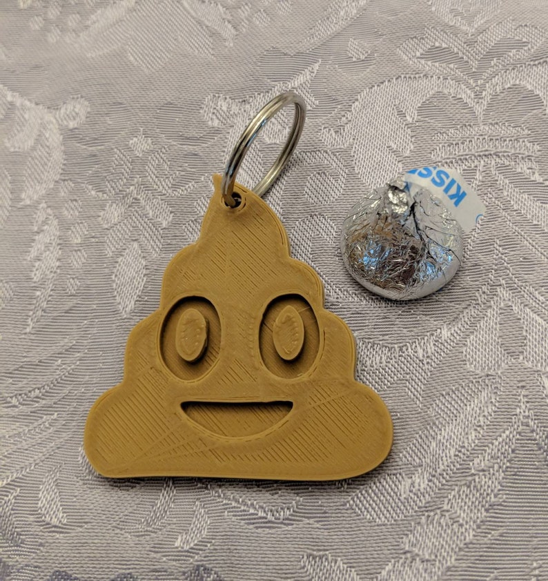 3D Printed Poop Emoji Keychain or Ornament Zipper Pull Etsy