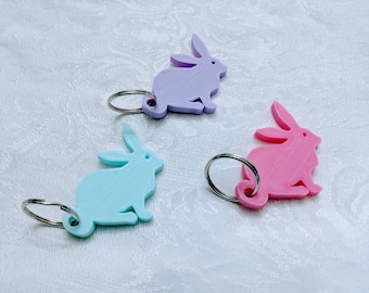 Bunny Keychain, 3D Printed, Zipper Pull, Backpack Tag, Back To School, Stocking Stuffer, Kids Easter Basket Filler, Party Favor for Kids