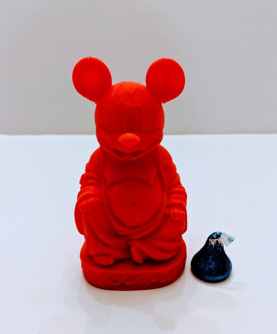 Pocket Buddha Keychain Orange Buddhism Figurine Toy Love Saying