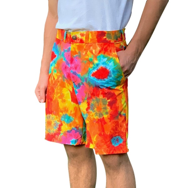 SALE - 34 ONLY - Tie Dye Print Men's Golf Shorts