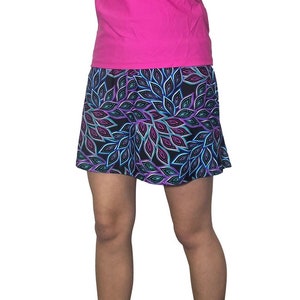 Peacock Printed Athletic Flutter Golf, Running, Tennis Skort w/ pockets- Golf Skirt image 2