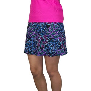Peacock Printed Athletic Flutter Golf, Running, Tennis Skort w/ pockets- Golf Skirt image 4