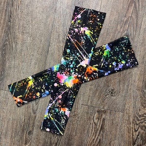 Compression Arm Sleeves in Splatter Print Spandex - Running Arm Warmers -   Rainbow Sun Sleeves