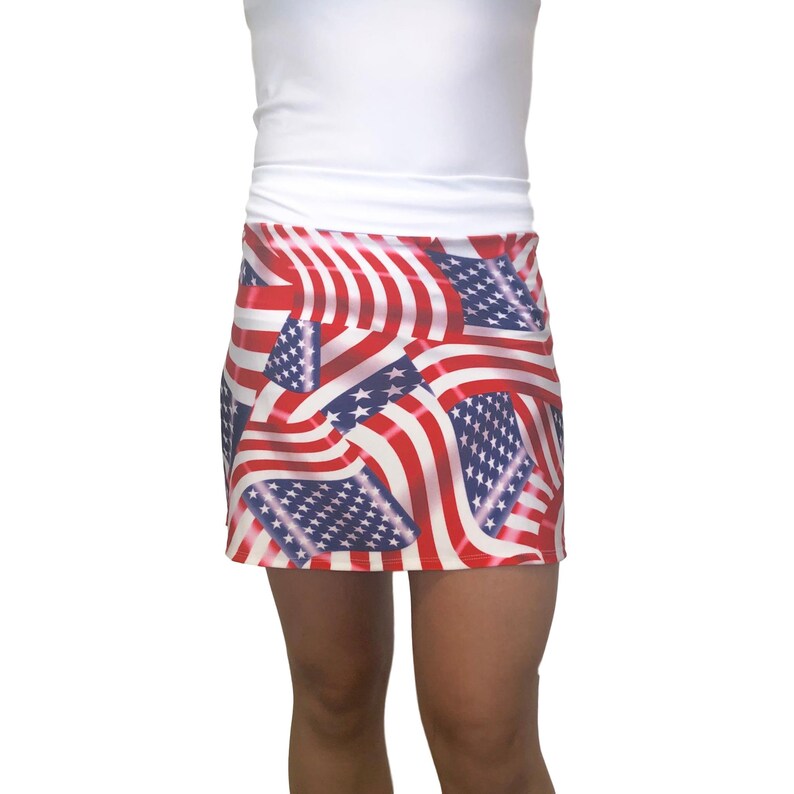 USA Flag Print Athletic Slim Golf Skort w/ pocket Golf Skirt Etsy