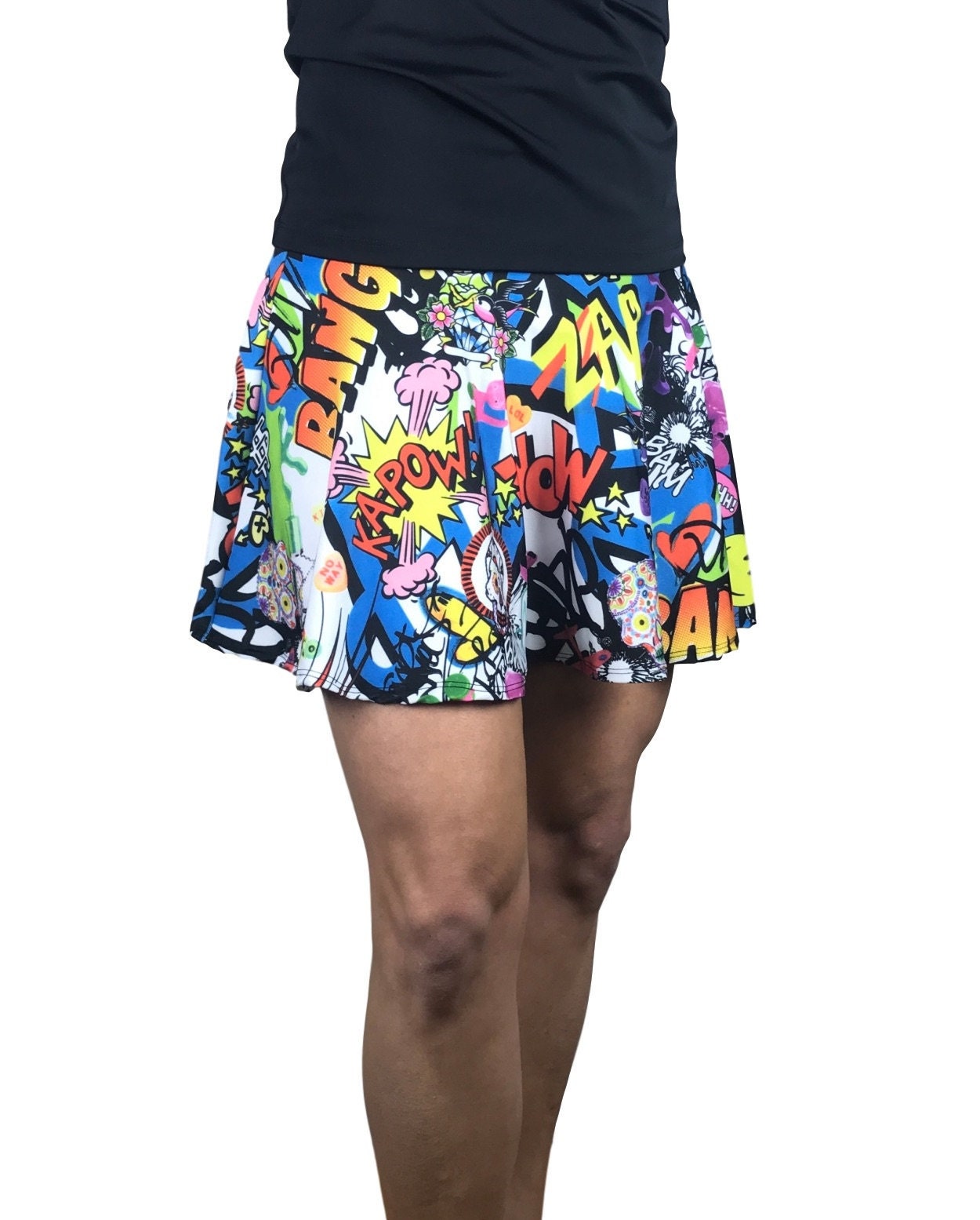 Graffiti Print Athletic Skirt W/ Built in Shorts and Pockets - Etsy