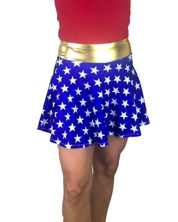 【LECOQ GOLF】 Women's Circus Stripe Flare Skirt Wonder Woman Athletic Flare Skort W/ Pocket- Tennis Skirt