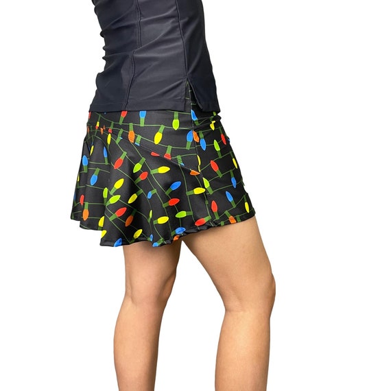 Flutter Golf Skort W/pockets christmas Lights Print Winter - Etsy