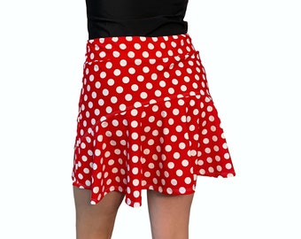 red polka dot running skirt