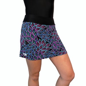 Peacock Print Athletic Slim Golf Skort w/ pocket- Golf Skirt