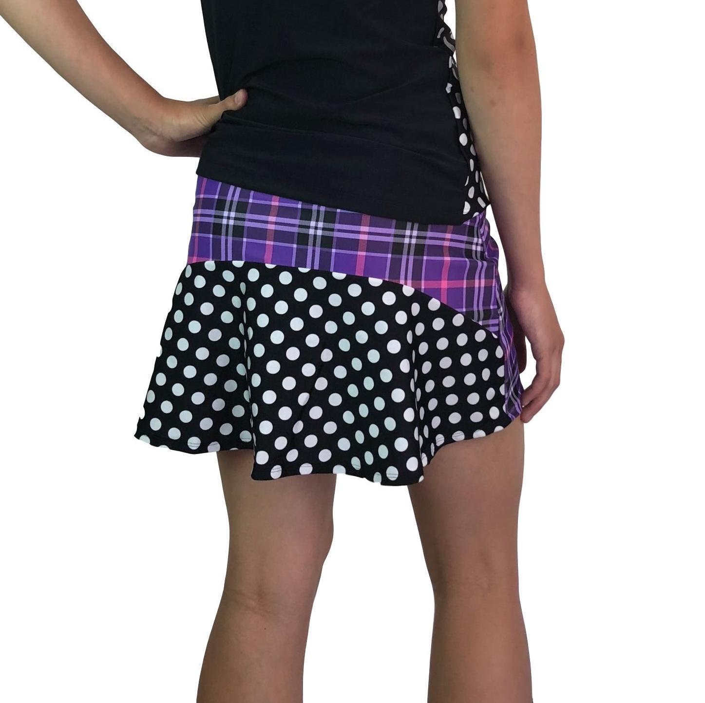 Purple Plaid W/ Polka Dots Athletic Flutter Golf, Running, Tennis Skort W/  Pockets Golf Skirt -  Canada