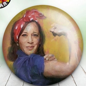 Rosie the Riveter Inspired Kamala Pin, Democratic, Presidential, Nominee, POTUS, US Election 2024, President Harris, Feminist, Vote