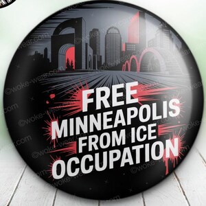Botão "Libertem Minneapolis", Renée Good, Alex Pretti, ICE Out, Anti-Trump, Broche de Protesto, Minnesota, Direitos Humanos, Marcha Contra os Reis