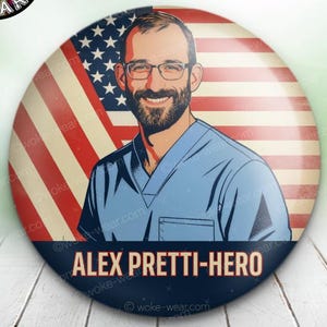 Fundraiser Pin to Remember Alex Pretti, Save Democracy, Protest, Defund ICE, MPLS, Minnesota, Anti fascist, Hero, Minneapolis, F ICE