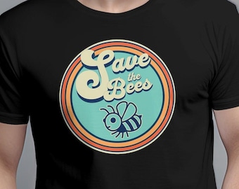 Retro Save the Bees T-Shirt: Climate Change Awareness
