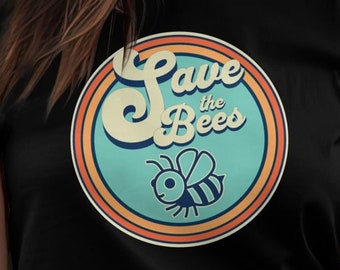 Retro Save the Bees T-Shirt: Climate Change Awareness
