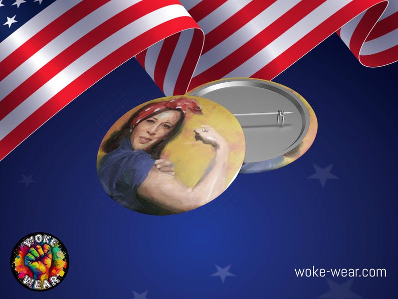 Rosie the Riveter Inspired Kamala Pin, Democratic, Presidential ...