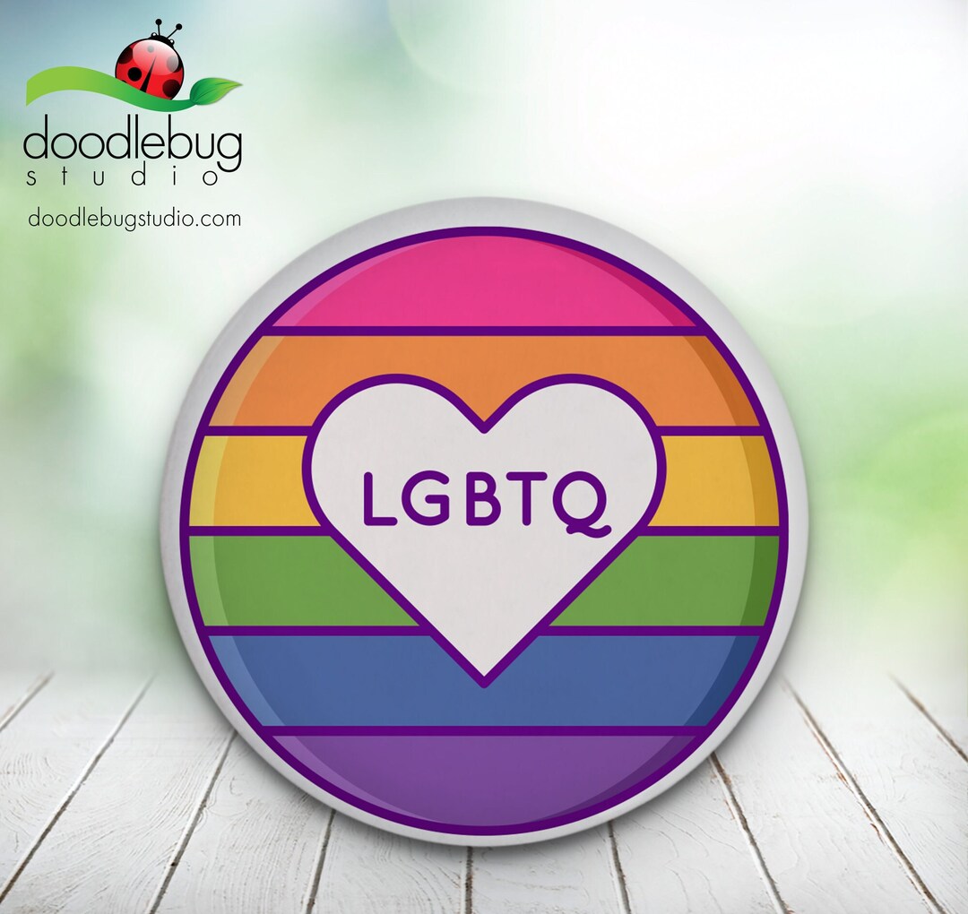 LGBTQ Heart - Button Pin - Etsy