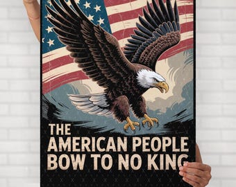 アメリカ国民抗議ポスター：愛国的自由ウォールアートプリント（13x19インチ）、民主主義を守れ、王はいらない、反トランプ政権ウォークウェア
