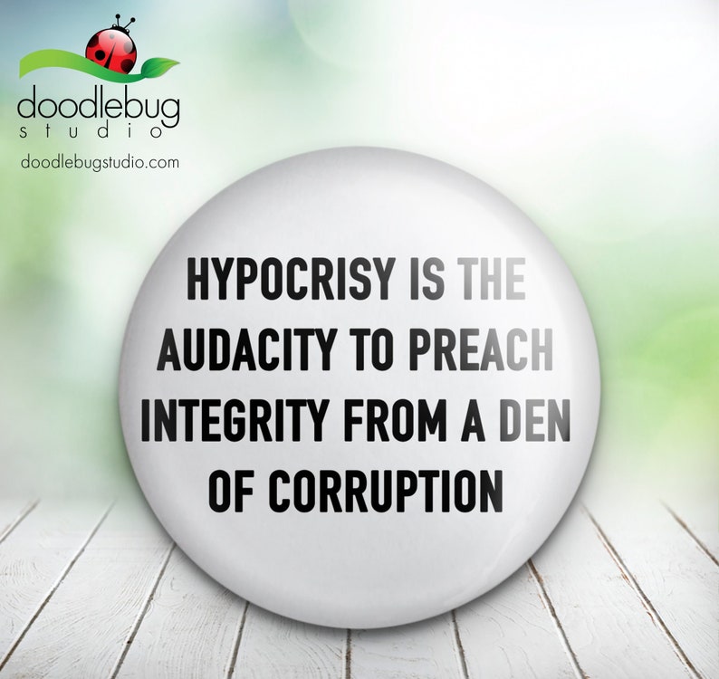 Hypocrisy - Button Pin - Etsy