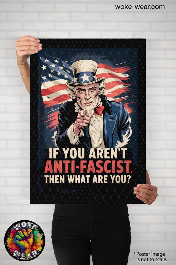 Anti Fascist Poster, Save Democracy Protest, Anti Trump Regime, 50501, No Kings, Antifa, Resistance, Uncle Sam, First Amendment, Fight ICE