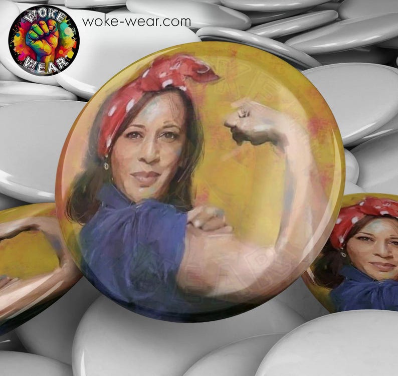Rosie the Riveter Inspired Kamala Pin, Democratic, Presidential ...