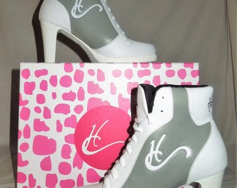 pink high heel sneakers