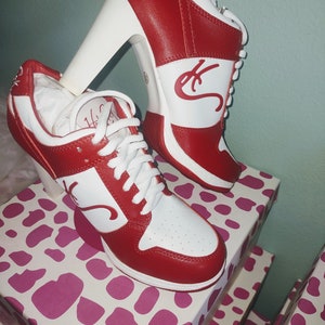 White nike high heel sneakers top