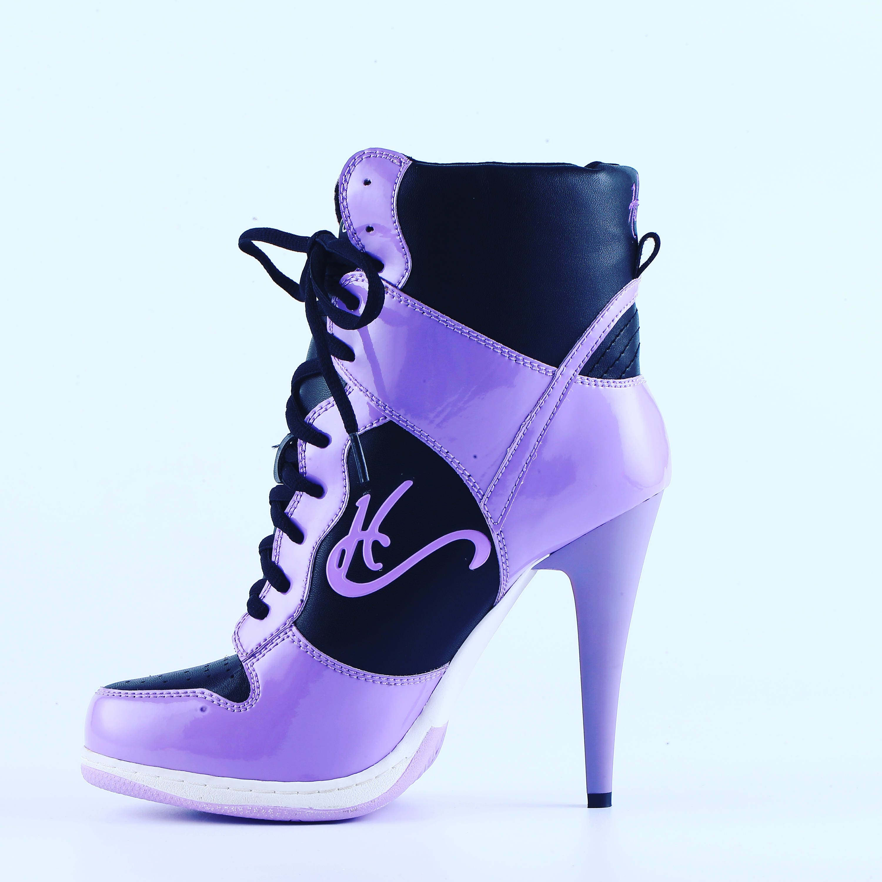 purple sneaker heels