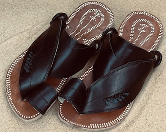 Mens Black leather sandals ~ SandCruisers ~ Handmade sandals~ Great for outdoors, beaches, pools, parks, grass, and outdoors!