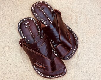 Mens brown leather sandals ~ SandCruisers ~ Truly Handmade sandals ~ Perfect as Earthing shoes, Barefoot sandals, Grounding shoes!