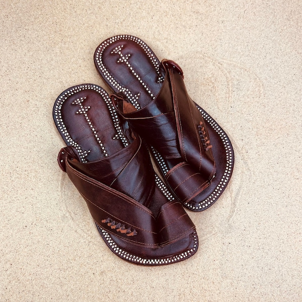 Mens brown leather sandals ~ SandCruisers ~ Truly Handmade sandals ~ Perfect as Earthing shoes, Barefoot sandals, Grounding shoes!