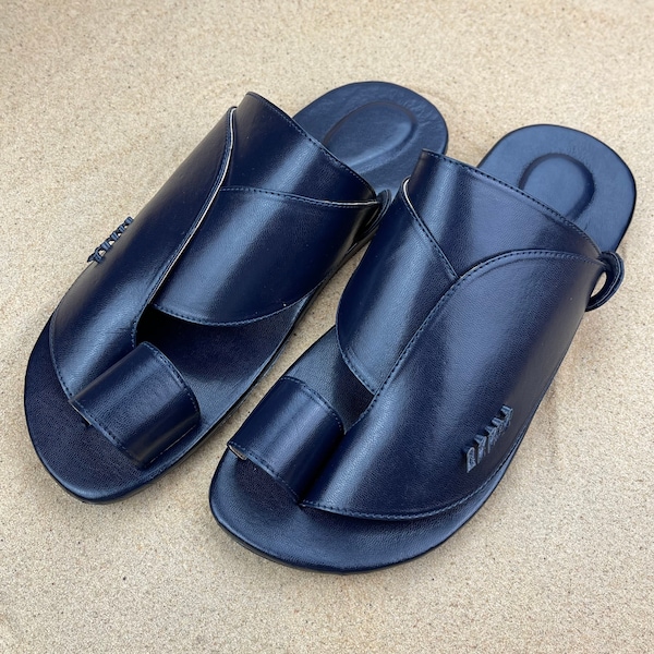 Men's Navy vegan leather sandals ~ SandCruisers ~Traditional Arabian sandals ~ Great for outdoors, beaches, pools, and parks!