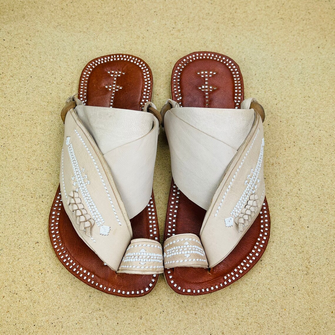 Womens Cream Leather Sandals Sandcruisers Handmade Traditional Etsy