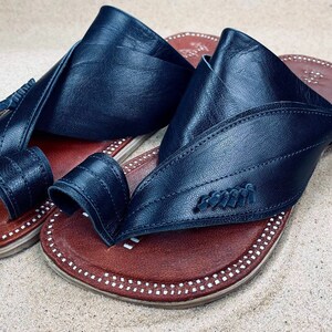 mens navy leather sandals