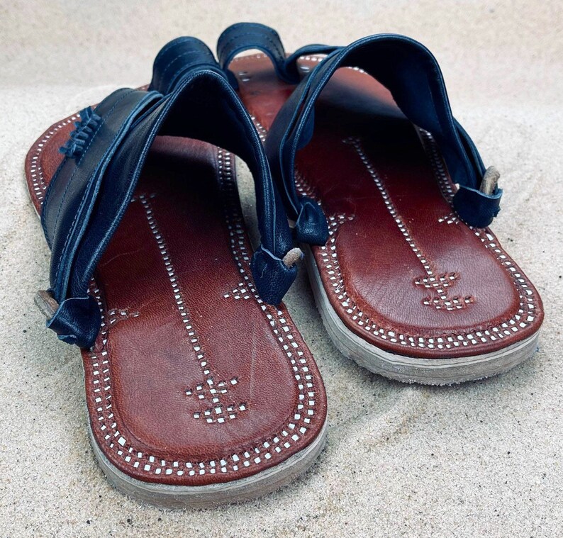 mens navy leather sandals