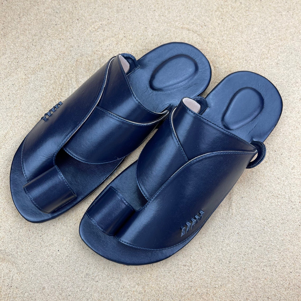 Men's Navy Vegan Leather Sandals Sandcruisers | Etsy