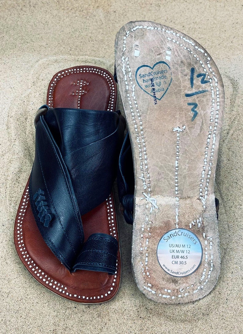 mens navy leather sandals