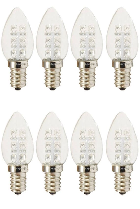 4 pack 5W 5 Watt 120V Candelabra Base White Night Light Bulbs