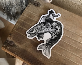 Bucking Brown Sticker