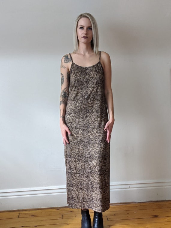 Vintage Leopard Print Slip Dress