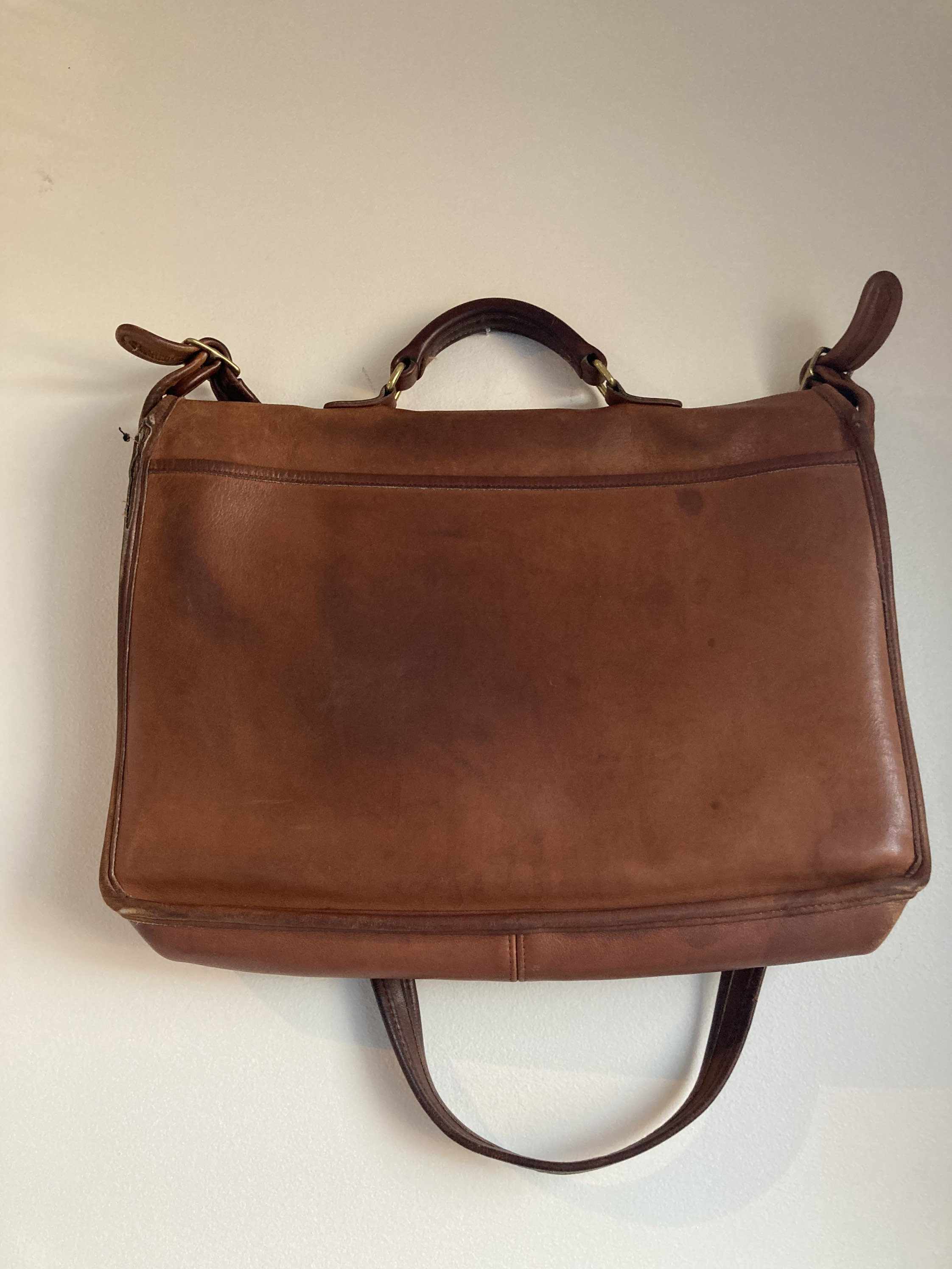 Vintage Coach Tan Messenger Briefcase Bag Etsy